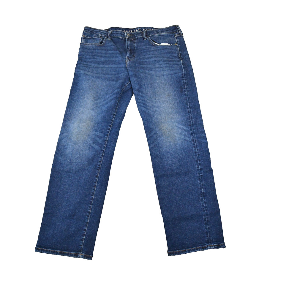 American Eagle Jeans Mens 36X32 (34x29 Actual) Original Straight Blue Denim